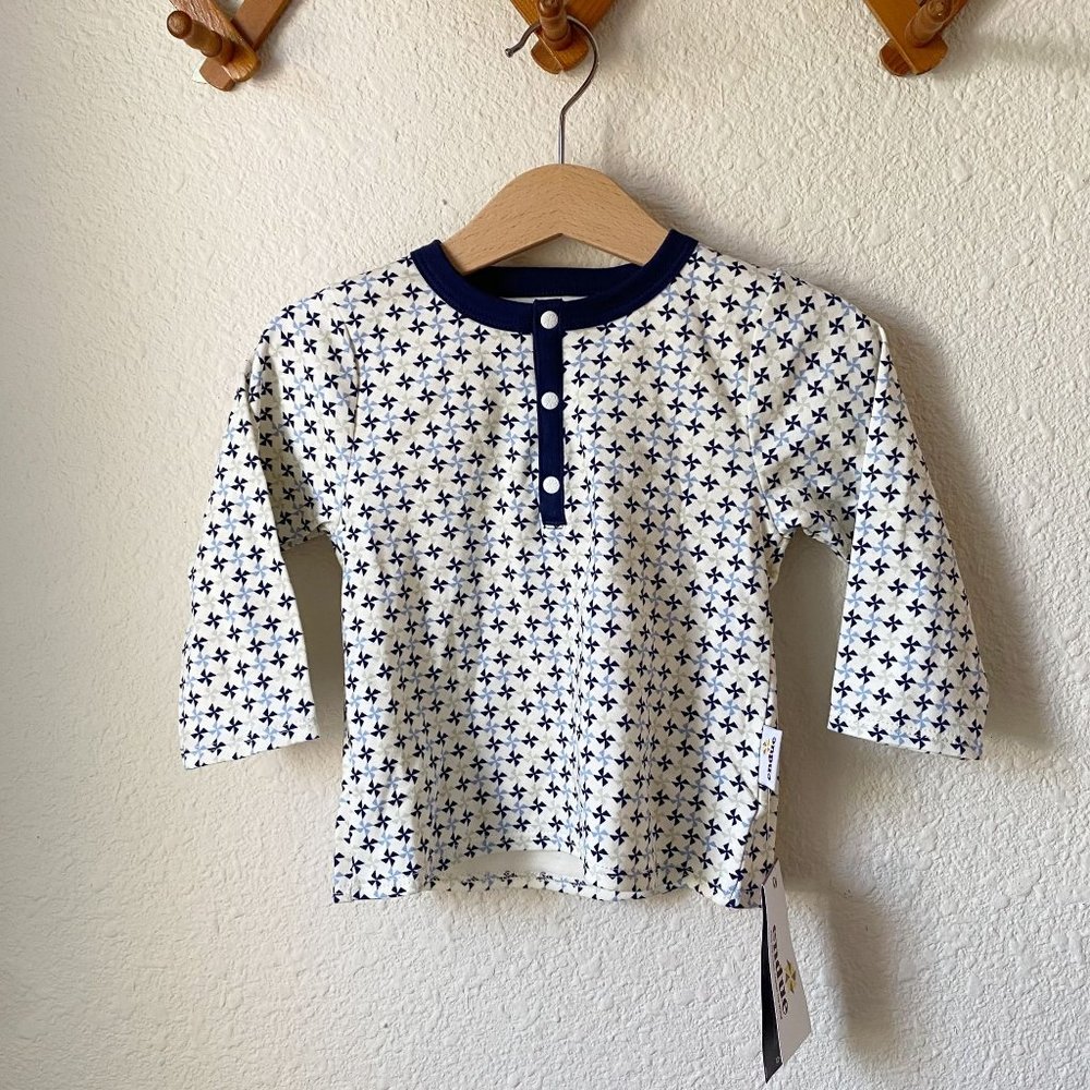 NWT Endue Blue Long Sleeve Henley Shirt Size 12-18 Months
